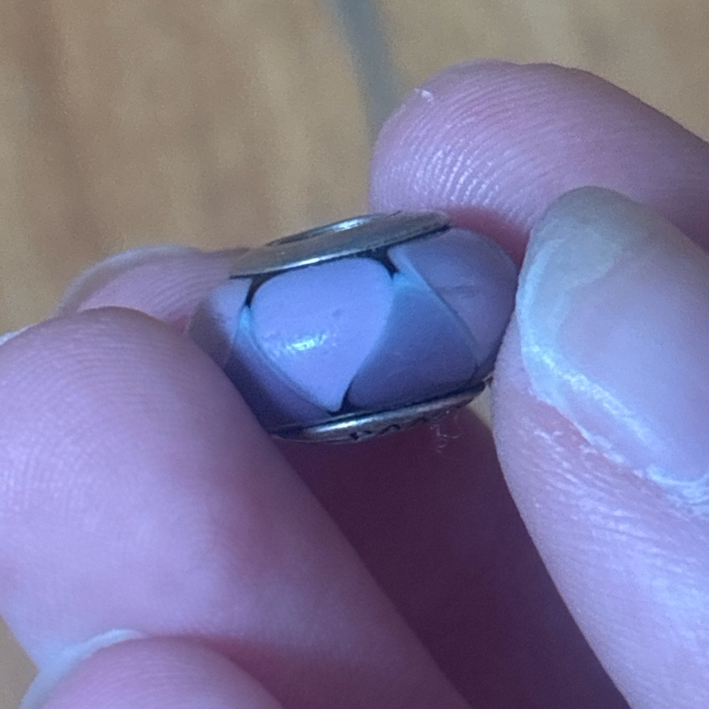 Pandora ALE 925 Purple Faceted Murano Glass Charm Bead